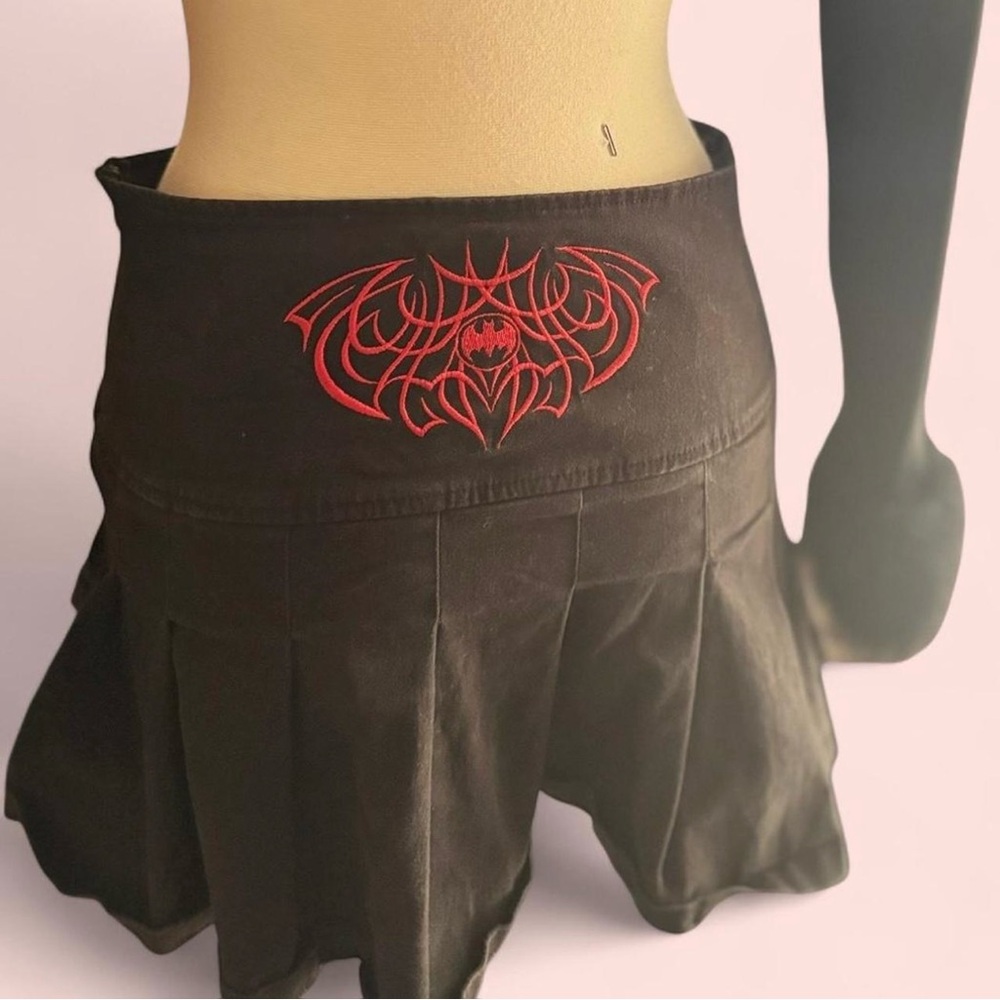 Dolls Kill x DC Comics Batman Red/Black Mini Skirt (M, Fits S–M) | Gothic Grunge